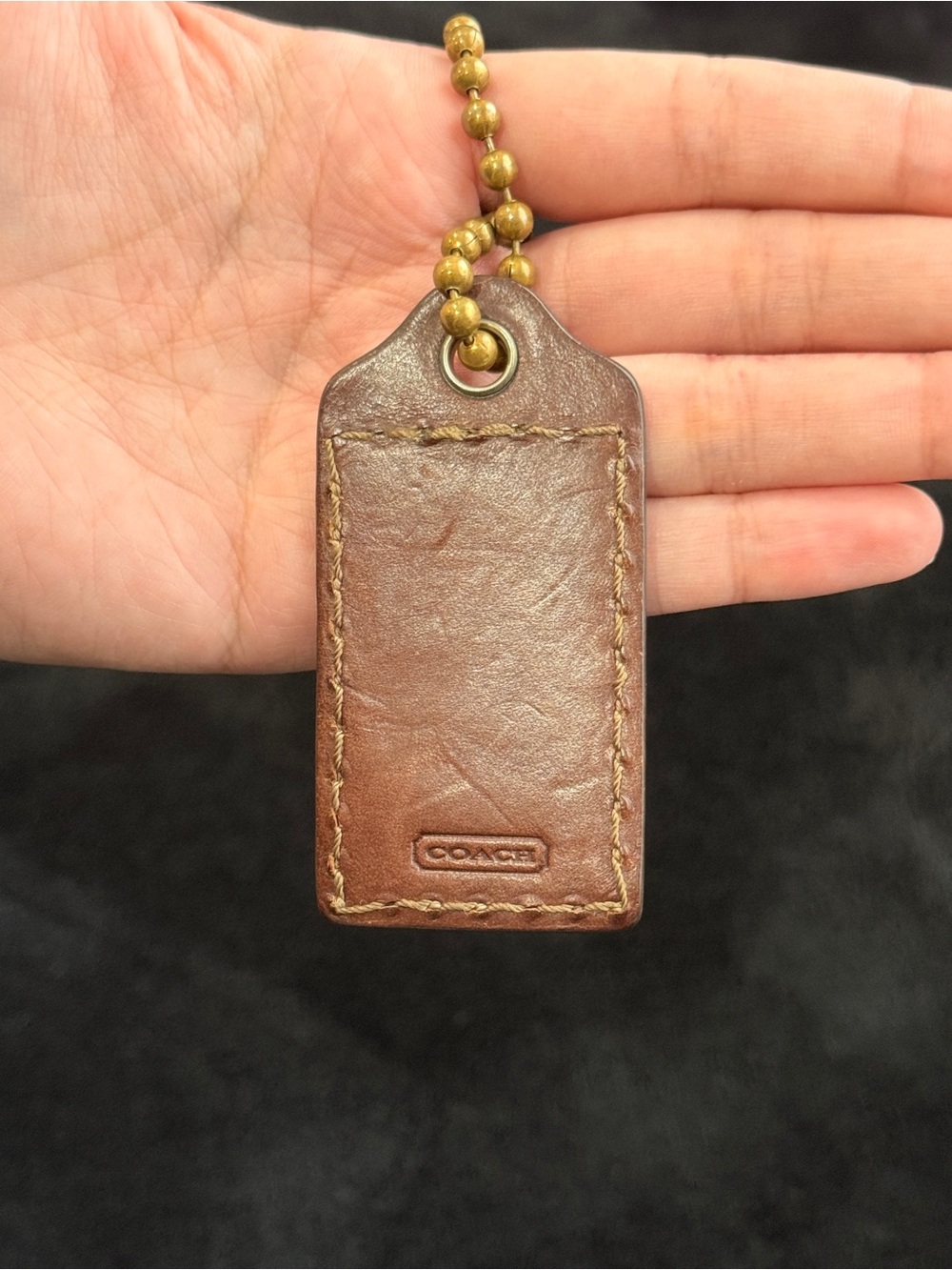 3" Large Bleecker Y2K Coach Leather Key Fob Bag Charm Keychain Hang Tag/Hangtag - Picture 2 of 5